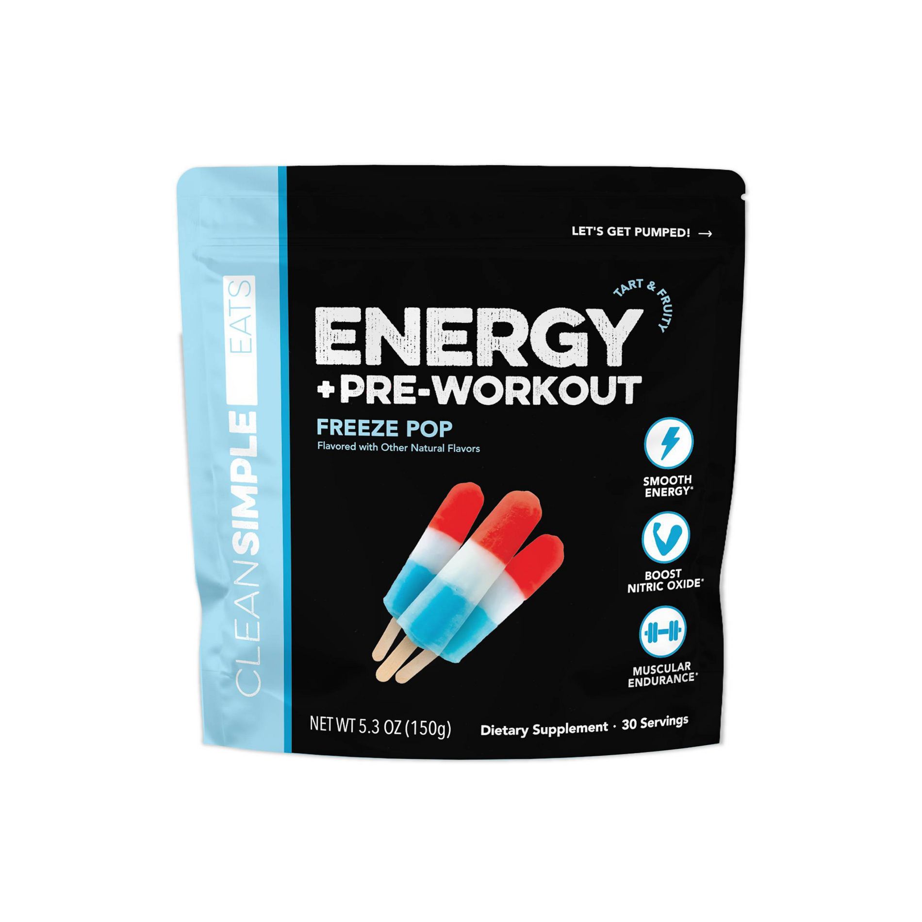 Clean Simple Eats Freeze Pop Energy + Pre-Workout Drinks - 30 Servings - 5.3oz