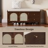 Shoe Storage Bench, Vintage Shoe Bench with Storage and Cushion, Shoe Bench with 2 Drawers and 2 Rattan Door,White - 4 of 4
