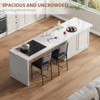 Jojoka Bar Stools Set of 4,Faux Leather Upholstered Bar Chair with Back and Footrest for Kitchen Island - 3 of 4