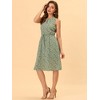 Allegra K Women's Floral Split Neck Drawstring Waist Sleeveless A-Line Summer Midi Dress - 2 of 4