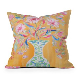 16"x16" Nadar Musa Elegant Chinoiserie Square Throw Pillow Orange - Deny Designs - 1 of 4
