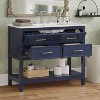 ORRD 36" Blue Bathroom Vanity with Ceramic Sink, Tip-Out Tray, Full-Extension Soft-Close Drawers & Open Shelf - 2 of 4