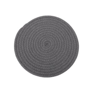 Unique Bargains Trivet Round Rope Woven Mat Cotton Non-woven Fabric 8.66"x8.66"x0.31" - 1 of 3