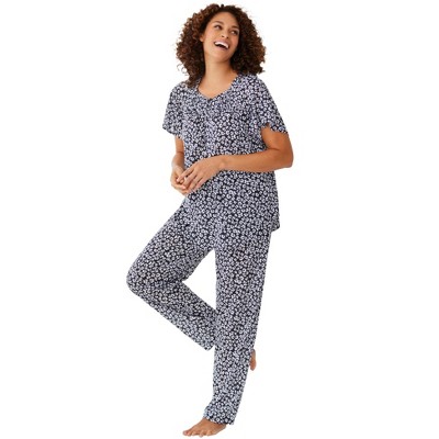 Dreams & Co. Plus Size Short-Sleeve Cooling Pajama Set