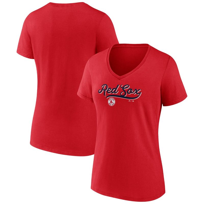 MLB Boston Red Sox Women&#39;s V-Neck Core T-Shirt, 1 of 4