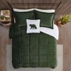 Sapphtopaz 4-Piece Full/Queen Sheet Set, Plush Alternative Comforter Set, Sheets Queen Size Bed Set, Bedding with Decorative Pillow -Green & Ivory - 3 of 4