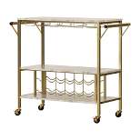 Maliza Bar Cart with Wine Bottle Storage and Wine Glass Rack - South Shore