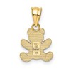 Black Bow Jewelry 14k Yellow Gold Polished Teddy Bear Pendant, 11mm (7/16 inch) - 3 of 4