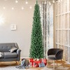 Tangkula 6/7/8 FT Pencil Christmas Tree w392/523/671 Memory Wire Branch Tips 140/190/250 LED Lights - 4 of 4
