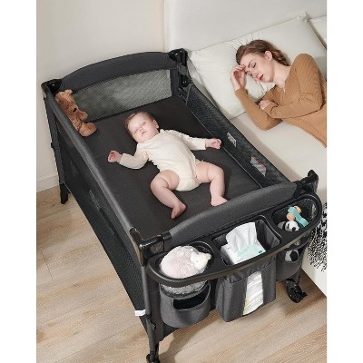 MYKKO Portable Playard with Bassinet in Pink, Packable and Easy Setup Baby Playard, Lightweight and Portable Playard