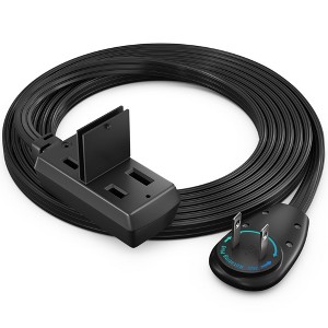 Maximm Cable 360 Degree Rotating Flat Plug Extension Cord 16 AWG 3-Outlet, 2 Prong with Safety Cover - UL Certified - 1 of 4