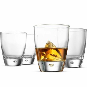 Bormioli Rocco Luna DOF Drinking Glasses, Set of 4 - 11.75 oz. Crystal Clear Tumblers with Smooth Rim & Floating Bubble Base - Italian Glassware - 1 of 4