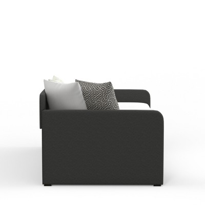 Twin Gray Upholstered Wood Frame Daybed with Tufted Upholstery