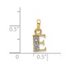 Black Bow Jewelry The Chloe Mini Diamond Accent initial E Pendant in 14k Yellow Gold - 3 of 4