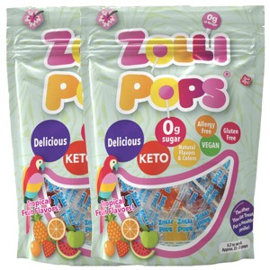 Zolli Pops Tropical Sugar Free Lollipops Candy Double - 5.2oz/2pk - 1 of 4
