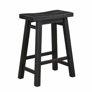 Boraam Sonoma Backless Saddle Counter Height Barstool Black Charcoal Finish - 1 of 4