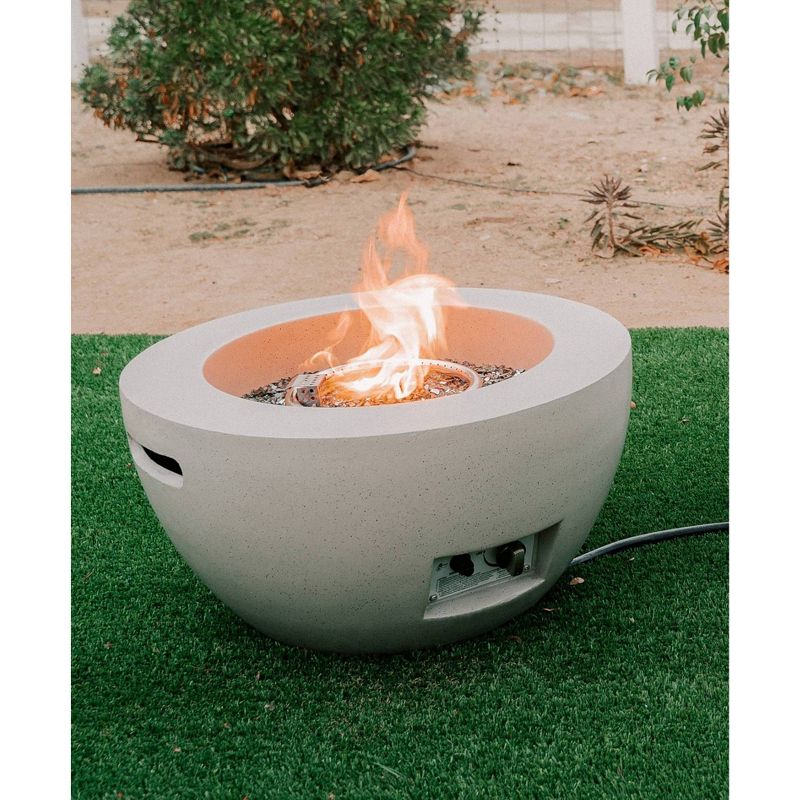 Kante 25&#34; Outdoor Round Concrete &#38; Metal Propane Gas Smokeless Bowl Fire Pit Table - Rosemead Home &#38; Garden, Inc., 5 of 10