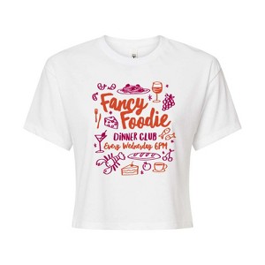 Women's - Instant Message - Fancy Foodie Cropped Graphic T-Shirt - 1 of 4