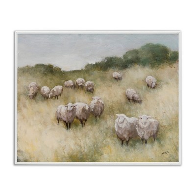 Stupell Industries Sheep Herd in Rural Grassland, 14" x 11"