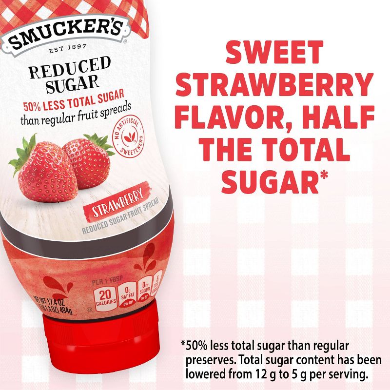 Smucker&#39;s Squeeze Reduced Sugar Strawberry Fruit Spread - 17.4oz, 5 of 6
