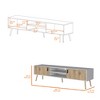70.9" Manufactured Wood Spacious TV Stand Rack with 2 Hinged Drawers, Open Shelves, Elegant Dual-Tone Design, and Cable Management - 3 of 4