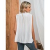 Sleeveless Tops for Women Pleated Tunic Tops Chiifon Blouse with Frill Mock Neck Flowy Dressy Casual Tank Tops （One size fits all） - 2 of 4