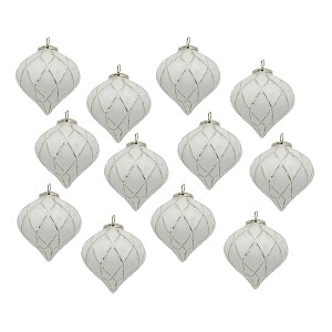 Whisen D3.9X4.3"H Christmas Ball Ornaments, Glass Decorative Hanging Ball Christmas Tree Ornaments, Set of 6 - 1 of 4