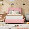 Twin/Full/Queen Size Bed Frame for Kids w/ Velvet Upholstered Headboard, Cute Low Profile Platform Bed for Girls and Boys - 3 of 4