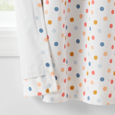 84" White Polka Dot Blackout Kids' Curtain Panel