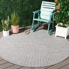 Courtyard Standalone Power Loomed Indoor/Outdoor Area Rug - Ivory/Dark Grey - 6'7" round - Safavieh. - 2 of 3