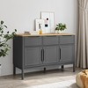 vidaXL Sideboard FLORO Gray 44.9"x16.9"x29.1" Solid Wood Pine - 3 of 4