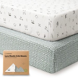 KeaBabies Lyra Muslin Crib Sheets for Boys, Girls, 2pk 52x28 Cotton Baby Crib Mattress Sheets Fitted, Soft, Breathable - 1 of 4