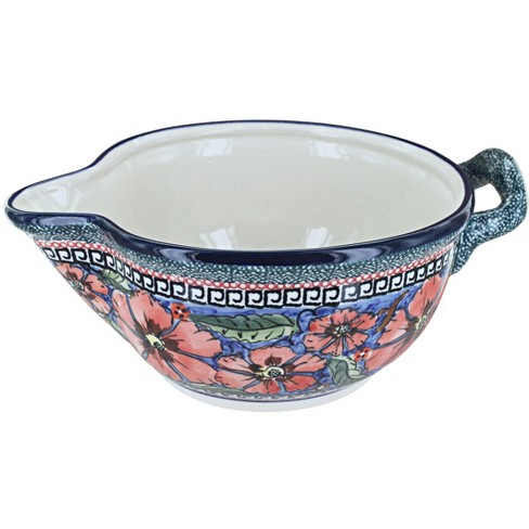 Zaklady Jungle Flower Large Mixing Bowl Polish Pottery