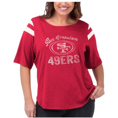 Touch by G-III Womens San Francisco 49ers Graphic T-Shirt, Red, 2X