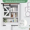 Farmhouse Sliding Barn Door Bathroom Cabinet, Over-The-Toilet Storage with Adjustable Shelves and Towel Bar, Rustic Wall-Mounted for Bathroom - 3 of 4