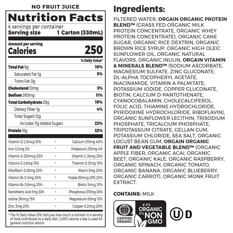 Orgain Nutritional Shake - Vanilla - 11 fl oz/4pk, 4 of 12