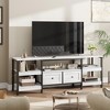 Modern-Industrial TV Stand with Metal Frame & 2 Fabric Drawers - 3 of 4