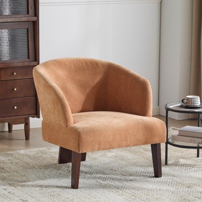 Grungis Accent Chair with Round Back & Wooden Legs,27.5'' W Lounge Chair,Upholstered Armchair for Bedroom,Reading Room