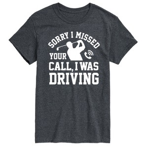 Men's - Instant Message - Sorry Missed Call Driving Golf Short Sleeve Graphic T-Shirt - 1 of 4