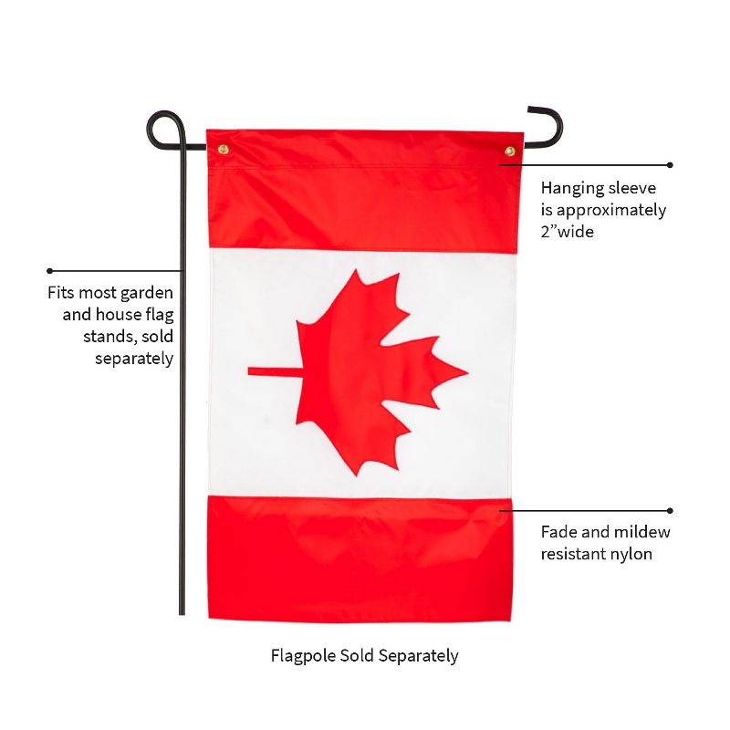 Evergreen Canada Garden Applique Flag 12.5 x 18 Inches Indoor Outdoor Decor, 2 of 6