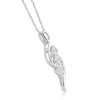 Pompeii3 1/3Ct TW Three Stone Diamond Pendant 10k White Gold Women's Necklace 23mm tall - 2 of 4