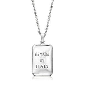 Ross-Simons Italian Sterling Silver "Made in Italy" Tag Pendant Necklace Size 18 - 1 of 3