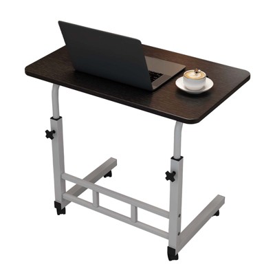 Small Standing Desk with Wheels, Mobile Portable Rolling Laptop PC Table Adjustable Height Computer Workstation  for Study Home Bedroom Living Room