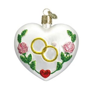 Old World Christmas 3.0 Inch Wedding Heart Marriage Love Vows Tree Ornaments - 1 of 3