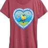 Women's - Spongebob Squarepants - Heart Porthole Window-Womens Women's Short Sleeve Graphic T-Shirt Short Sleeve Graphic T-Shirt - 2 of 4