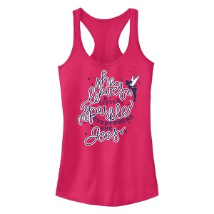 Junior's Peter Pan Leave Sparkles Everywhere Racerback Tank Top - 1 of 4