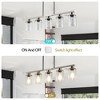 37" Brushed Nickel 5-Light Chandelier - Contemporary Kitchen Island Pendant Light with Clear Glass Shades for Dining Room,  Modern Decor (No Bulbs) - 4 of 4