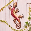 LuxenHome Pink Gecko Lizard Metal and Glass Outdoor Wall Decor - 2 of 4