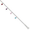 Black Bow Jewelry Multicolored Crystal And Sterling Silver 2mm Cable Anklet, 9-10 In - 3 of 4