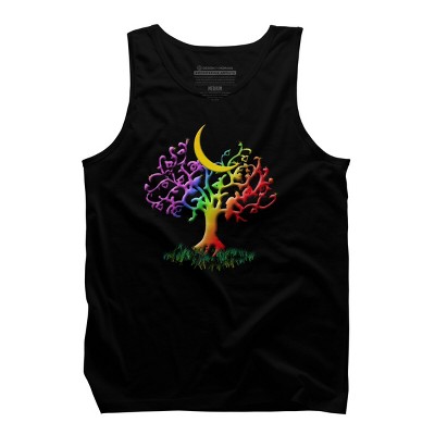 Adult Design By Humans Rainbow Pride Tree of Life By Fluffydstroyer Tank Top